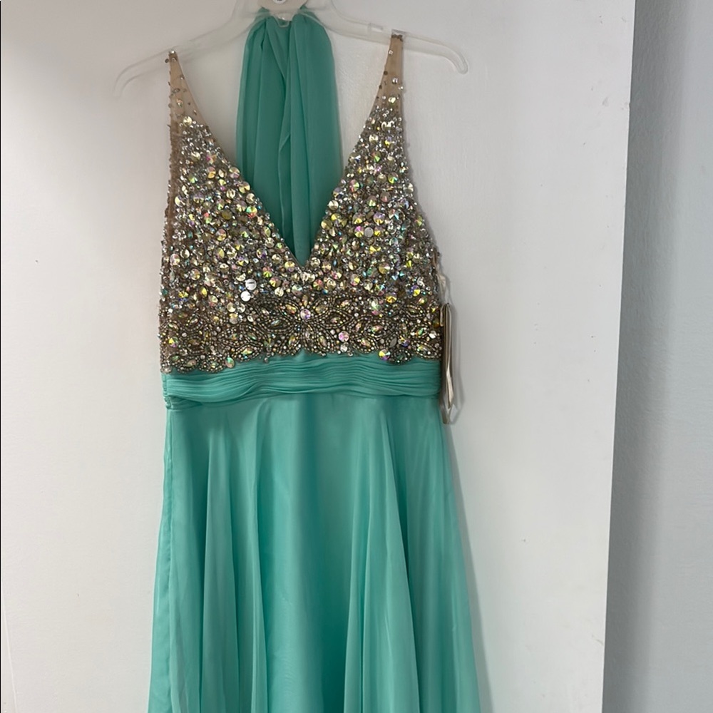 NEW Aspeed Teal and Silver Embellished Maxi Dress - Picture 3 of 4